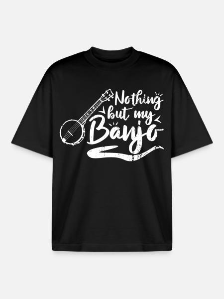 Banjo player saying - Boxy Heavyweight Unisex Organic T-Shirt by Stanley/Stella - black