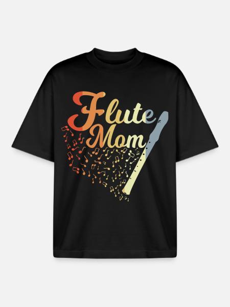 Mère flûte - T-shirt unisexe boxy épais biologique Stanley/Stella - noir