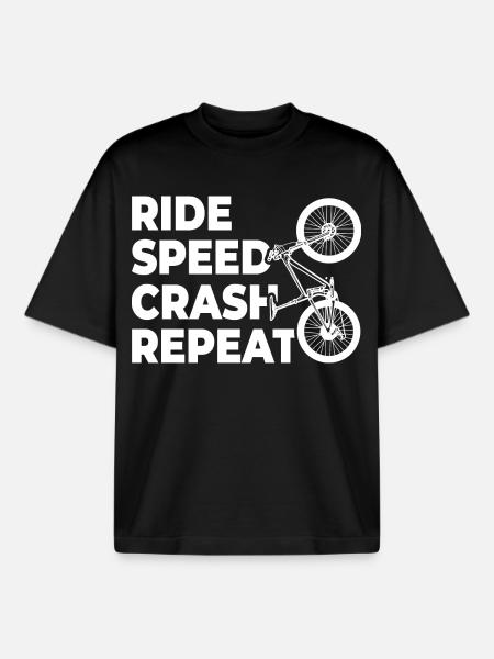 cycling, falling, repeating - Boxy Heavyweight Unisex Organic T-Shirt by Stanley/Stella - black