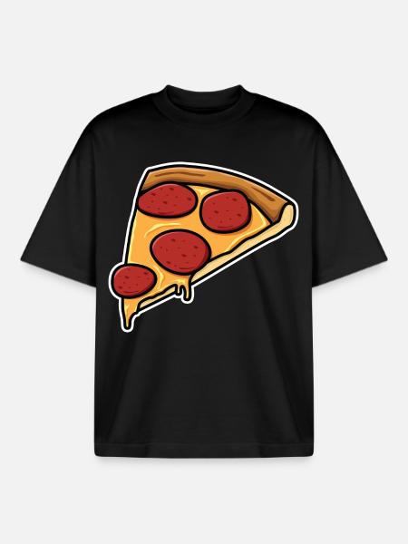 Tranche de pizza - T-shirt unisexe boxy épais biologique Stanley/Stella - noir