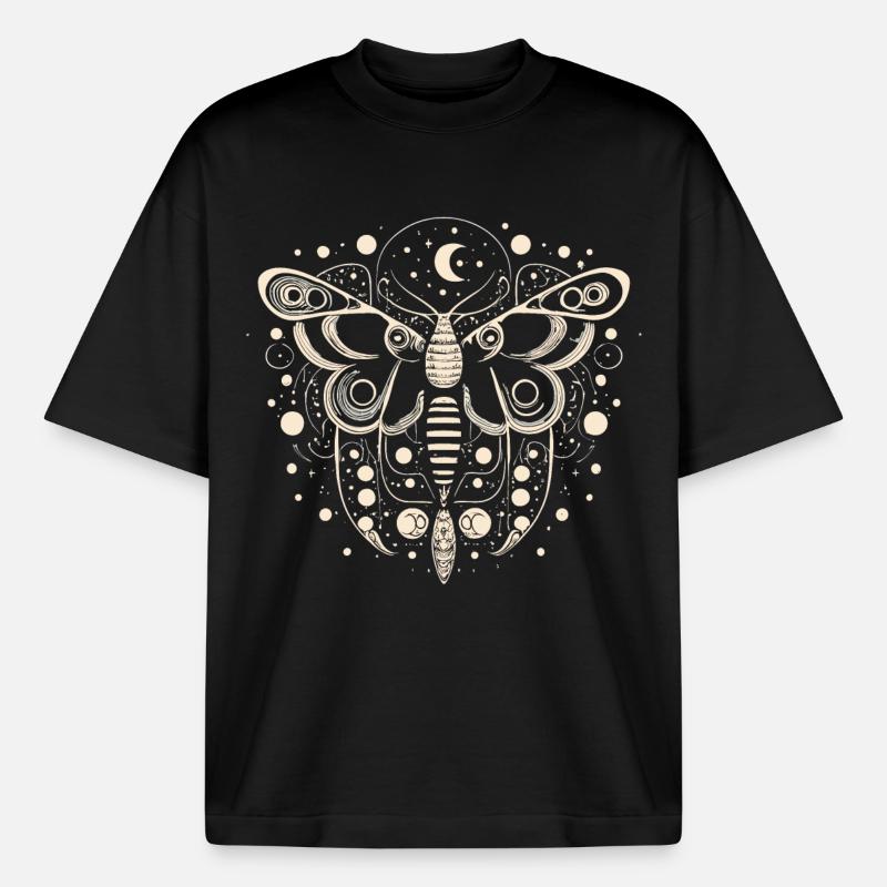 Celestial Moth - Boxy Heavyweight Unisex Organic T-Shirt by Stanley/Stella - black