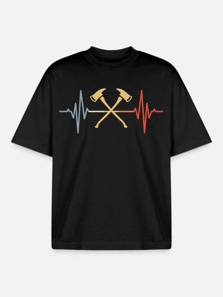 Fireman's Axe Heart Palpitations - Boxy Heavyweight Unisex Organic T-Shirt by Stanley/Stella - black