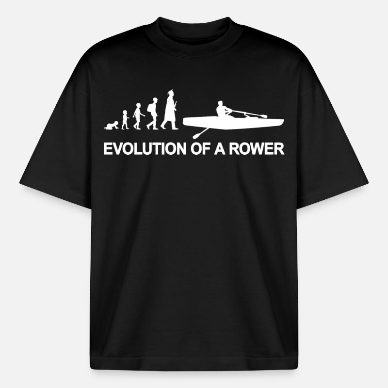 Kind zum Ruderer Evolution - Boxy Heavyweight Unisex Organic T-Shirt von Stanley/Stella - Schwarz