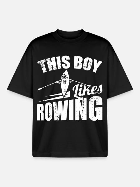 Garçon d’aviron - T-shirt unisexe boxy épais biologique Stanley/Stella - noir