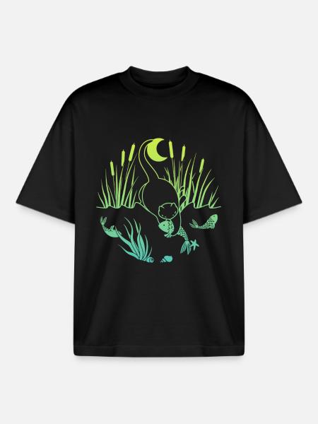 Mitternachtsfang - Boxy Heavyweight Unisex Organic T-Shirt von Stanley/Stella - Schwarz
