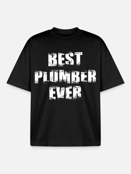 Best Plumber Ever - Boxy Heavyweight Unisex Organic T-Shirt by Stanley/Stella - black