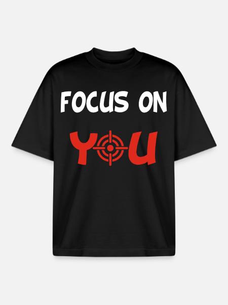 Focus on you (English and white) - Boxy Heavyweight Unisex Organic T-Shirt by Stanley/Stella - black