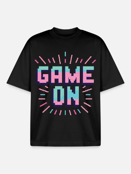 Game on - Boxy Heavyweight Unisex Organic T-Shirt von Stanley/Stella - Schwarz