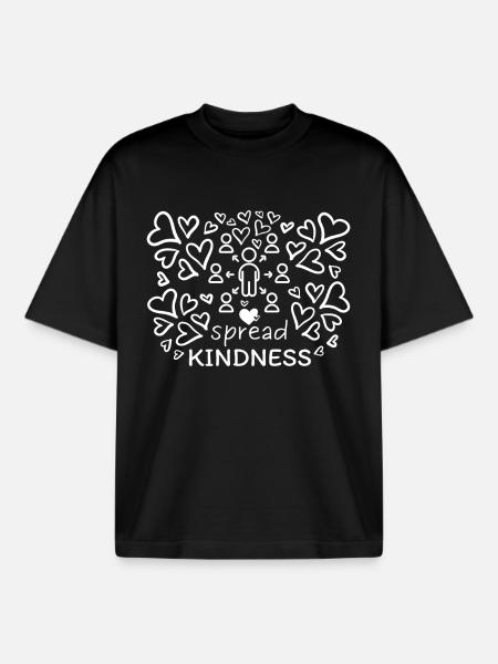 Spread Kindness Inspirational Quote - Boxy Heavyweight Unisex Organic T-Shirt by Stanley/Stella - black