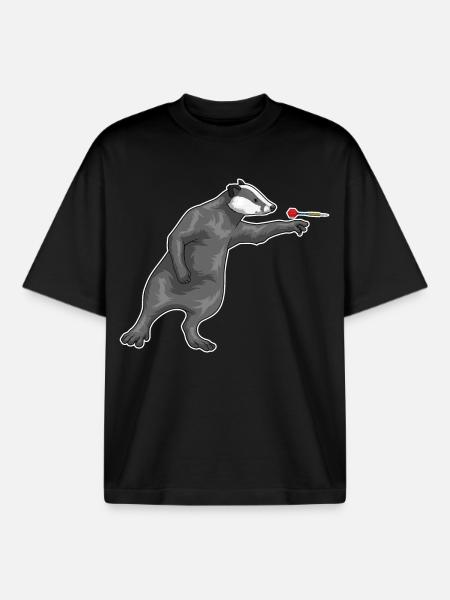 Badger Dart Dart - Boxy Heavyweight Unisex Organic T-Shirt by Stanley/Stella - black