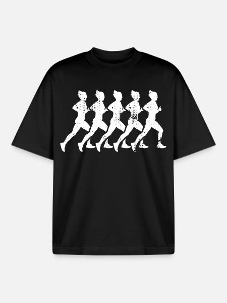 Running Girls - Boxy Heavyweight Unisex Organic T-Shirt by Stanley/Stella - black