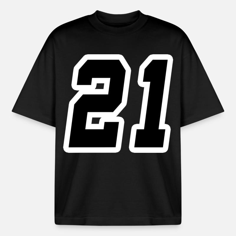 Nummer einundzwanzig 21 - Boxy Heavyweight Unisex Organic T-Shirt von Stanley/Stella - Schwarz