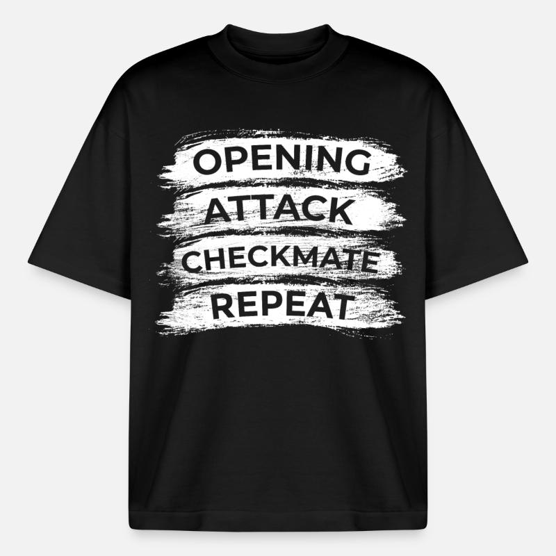 Techniques d’échecs - T-shirt unisexe boxy épais biologique Stanley/Stella - noir