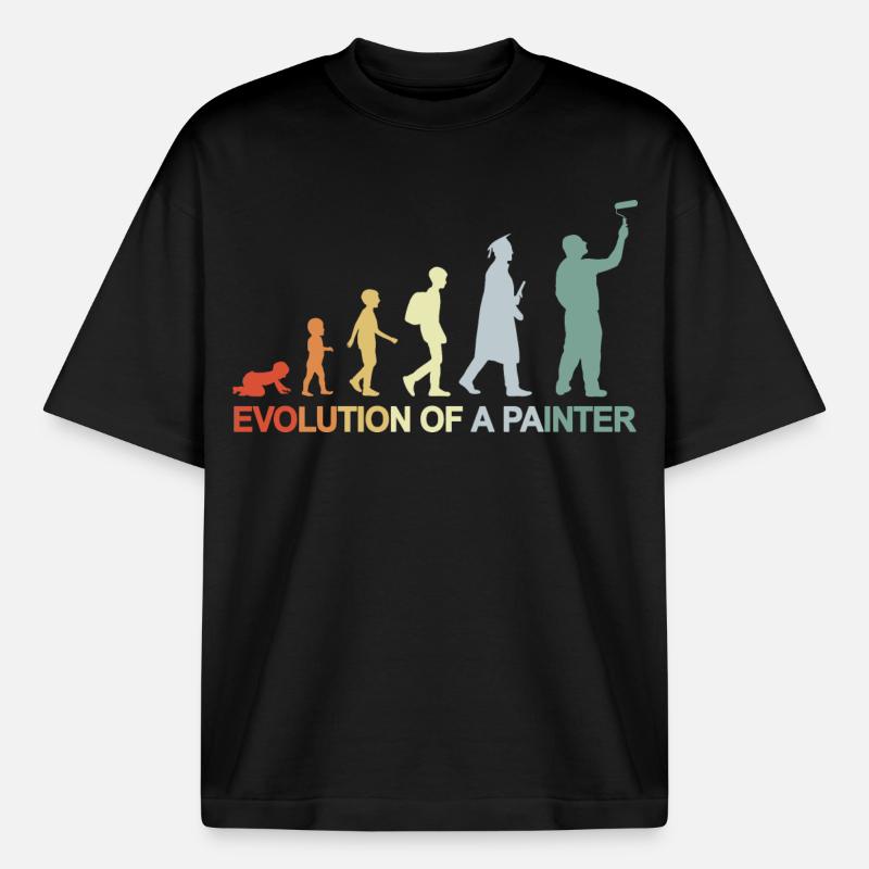 Maler Lackierer Evolution - Boxy Heavyweight Unisex Organic T-Shirt von Stanley/Stella - Schwarz