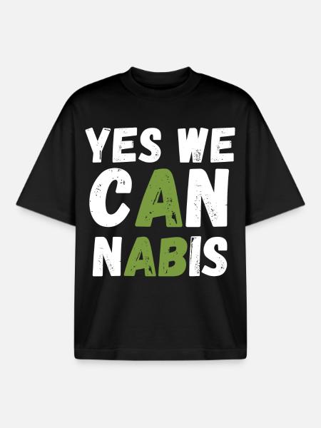 Yes We Cannabis! - Boxy Heavyweight Unisex Organic T-Shirt by Stanley/Stella - black