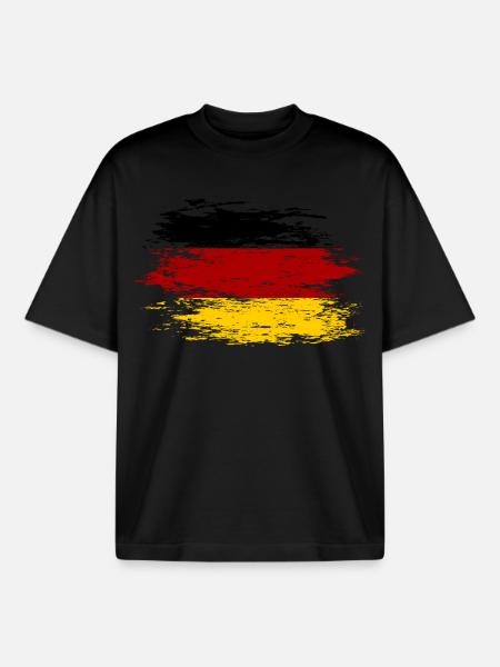 Germany flag used - Boxy Heavyweight Unisex Organic T-Shirt by Stanley/Stella - black