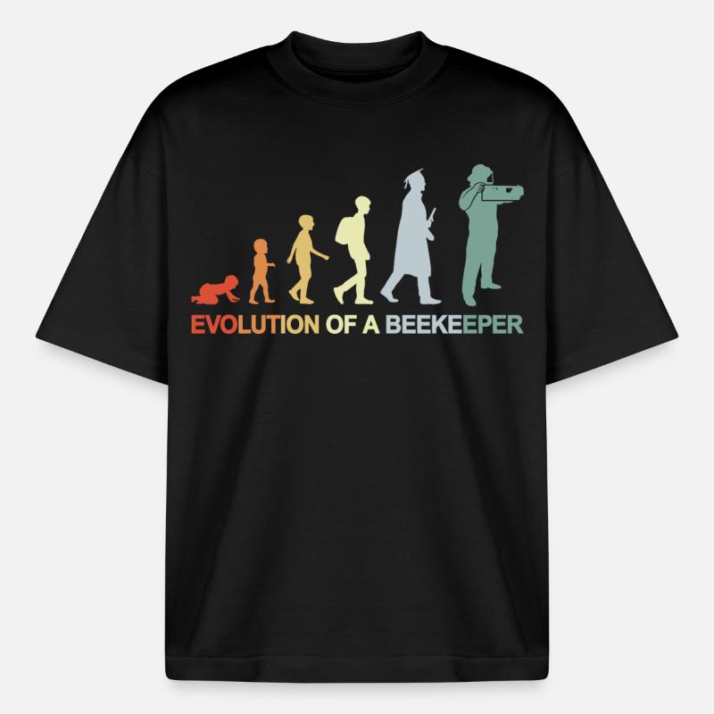 Imker Evolution - Boxy Heavyweight Unisex Organic T-Shirt von Stanley/Stella - Schwarz