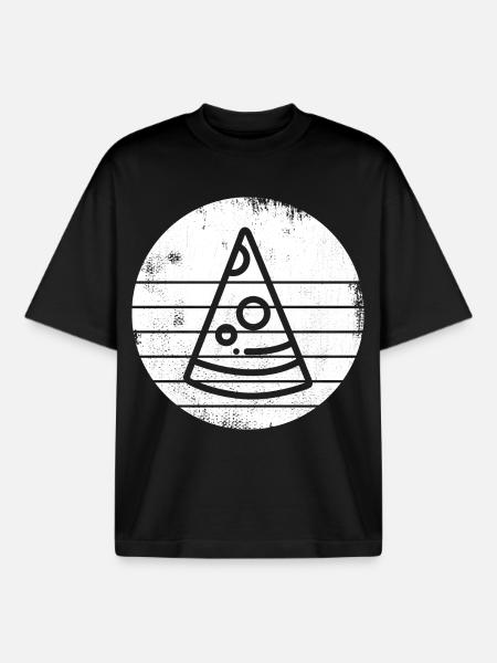 Pizza - Boxy Heavyweight Unisex Organic T-Shirt by Stanley/Stella - black