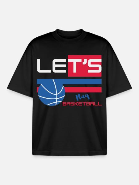 Lest's Play Basketball - Player Basketball - Boxy Heavyweight Unisex Organic T-Shirt by Stanley/Stella - black