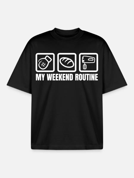 Fun Bakery Weekend - Boxy Heavyweight Unisex Organic T-Shirt by Stanley/Stella - black