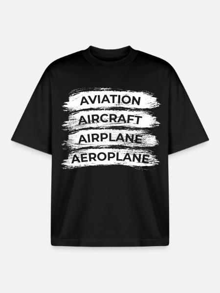 Airplane Lovers Schedule - Boxy Heavyweight Unisex Organic T-Shirt by Stanley/Stella - black