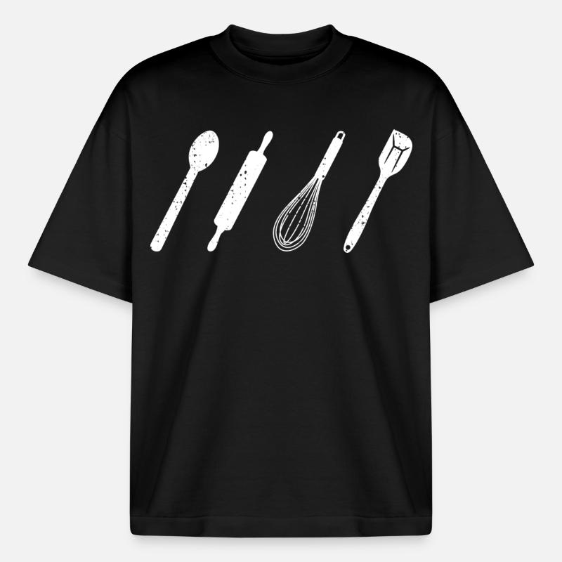 Baking utensils - Heavyweight Boxy Unisex T-Shirt by Stanley/Stella - black