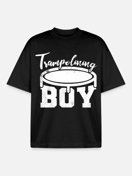 Trampoline Jumper Boy - Boxy Heavyweight Unisex Organic T-Shirt by Stanley/Stella - black