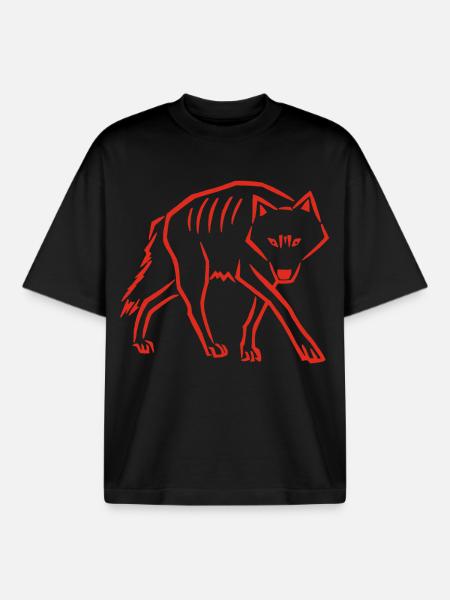 Stepping Down (Red) - Boxy Heavyweight Unisex Organic T-Shirt by Stanley/Stella - black