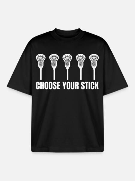 Lacrosse Racket - Boxy Heavyweight Unisex Organic T-Shirt by Stanley/Stella - black