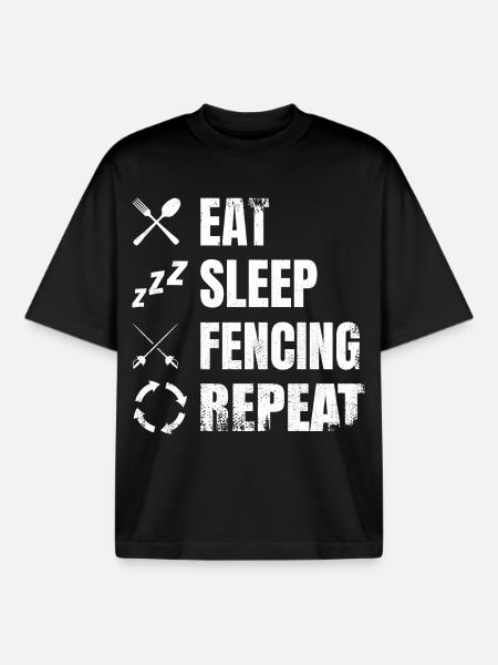 Fencing Daily Routine - Boxy Heavyweight Unisex Organic T-Shirt by Stanley/Stella - black