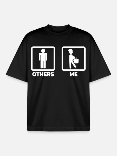 Funny Snarl Drummer - Boxy Heavyweight Unisex Organic T-Shirt by Stanley/Stella - black