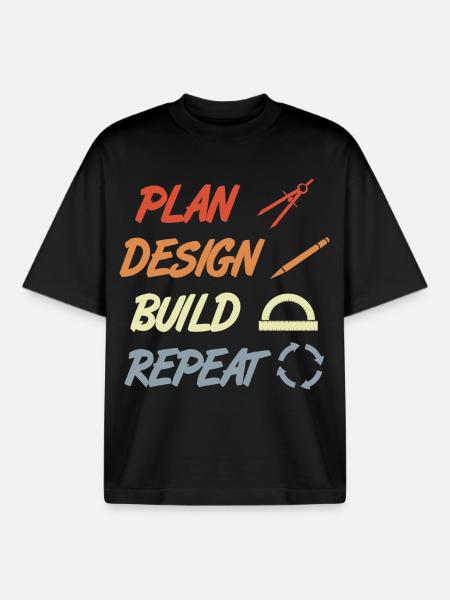 Architects schedule - Boxy Heavyweight Unisex Organic T-Shirt by Stanley/Stella - black