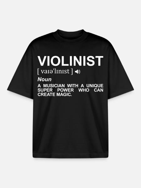 Violinist Dictionary - Boxy Heavyweight Unisex Organic T-Shirt by Stanley/Stella - black