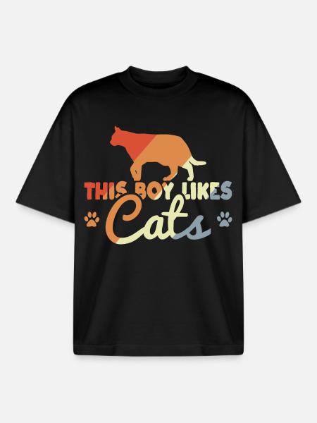 Kitten - Boxy Heavyweight Unisex Organic T-Shirt by Stanley/Stella - black