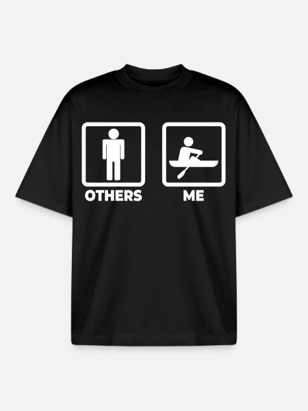 Ruderer Strichmännchen - Boxy Heavyweight Unisex Organic T-Shirt von Stanley/Stella - Schwarz