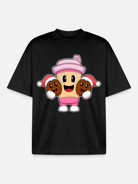 Coffee Christmas Coffee Bean - Boxy Heavyweight Unisex Organic T-Shirt by Stanley/Stella - black
