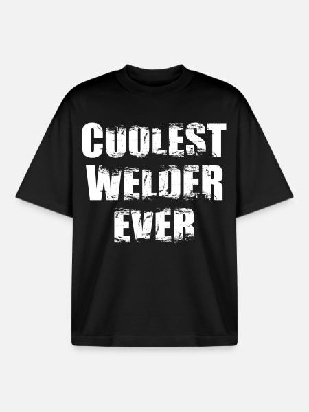 The coolest welder ever - Boxy Heavyweight Unisex Organic T-Shirt by Stanley/Stella - black