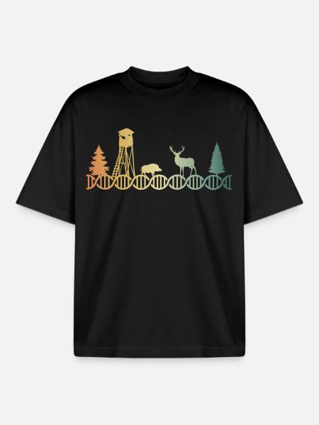 High Hunter Hunting DNA - Boxy Heavyweight Unisex Organic T-Shirt by Stanley/Stella - black