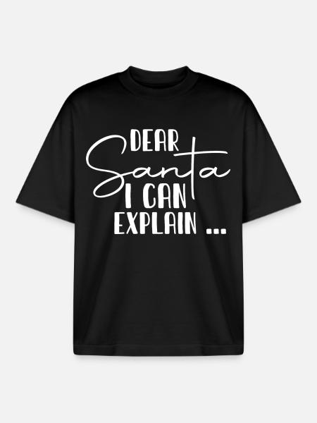 Dear Santa I Can Explain - Boxy Heavyweight Unisex Organic T-Shirt von Stanley/Stella - Schwarz