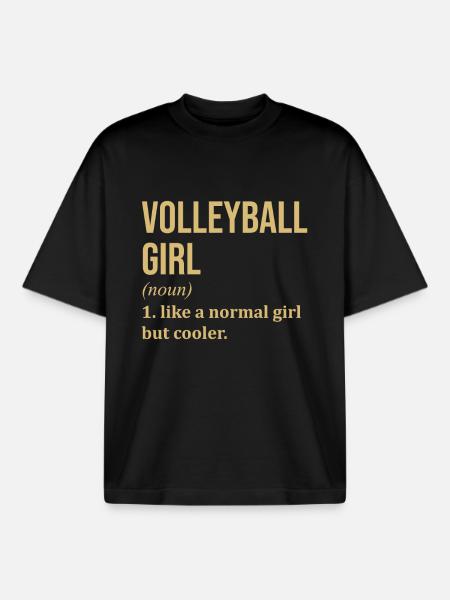 Volleyball Mädchen Lustiges Zitat - Boxy Heavyweight Unisex Organic T-Shirt von Stanley/Stella - Schwarz