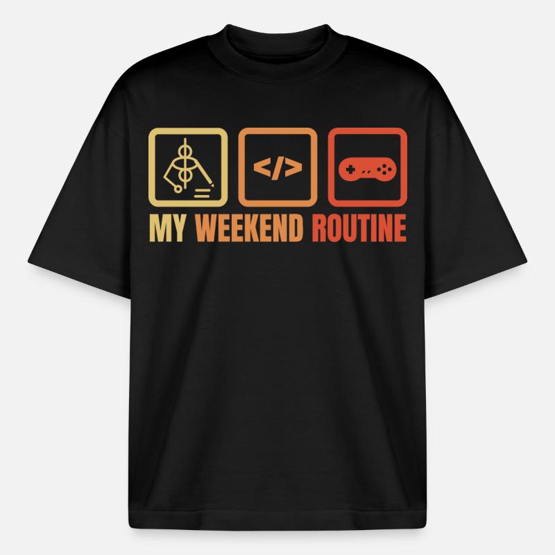 Game Dev Weekend - Boxy Heavyweight Unisex Organic T-Shirt by Stanley/Stella - black