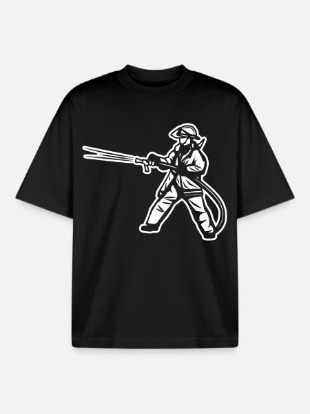 Pompier - T-shirt unisexe boxy épais biologique Stanley/Stella - noir