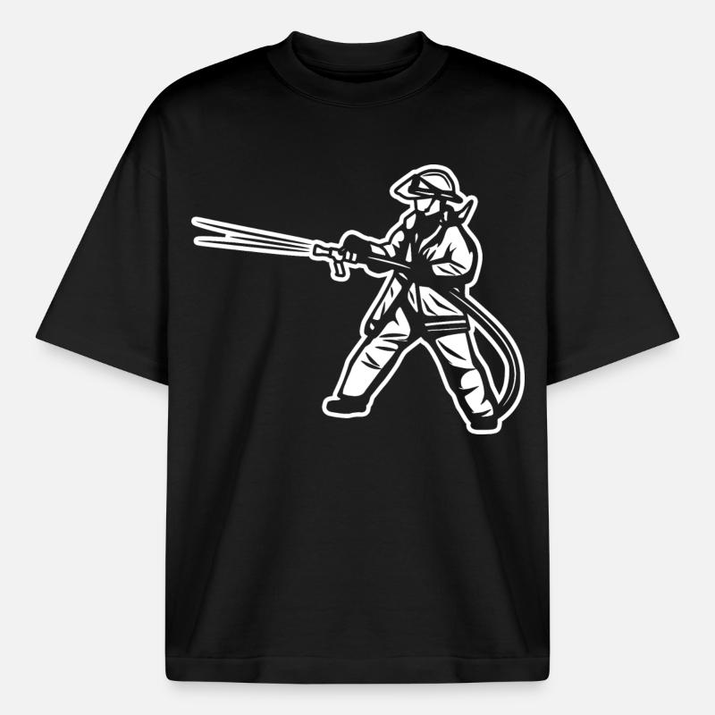 Pompier - T-shirt unisexe épais coupe boxy Stanley/Stella - noir