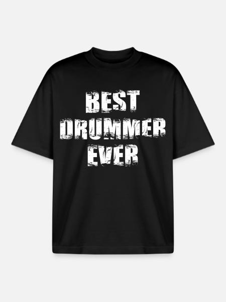 Best drummer of all time - Boxy Heavyweight Unisex Organic T-Shirt by Stanley/Stella - black