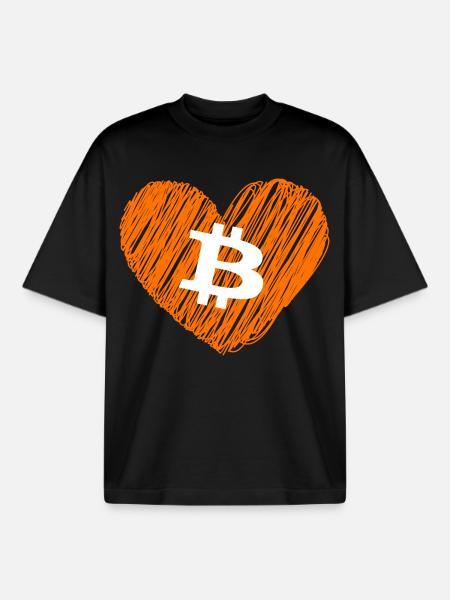Bitcoin Crypto Cryptocurrency Splash - T-shirt unisexe boxy épais biologique Stanley/Stella - noir