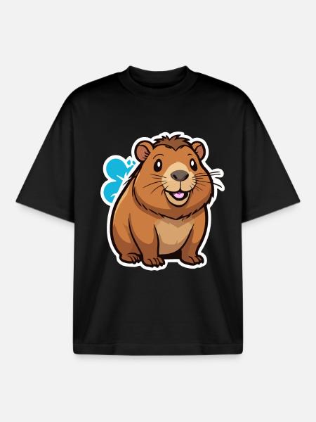 Capybara - Boxy Heavyweight Unisex Organic T-Shirt von Stanley/Stella - Schwarz