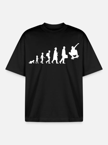 Development of a skateboarder - Boxy Heavyweight Unisex Organic T-Shirt by Stanley/Stella - black