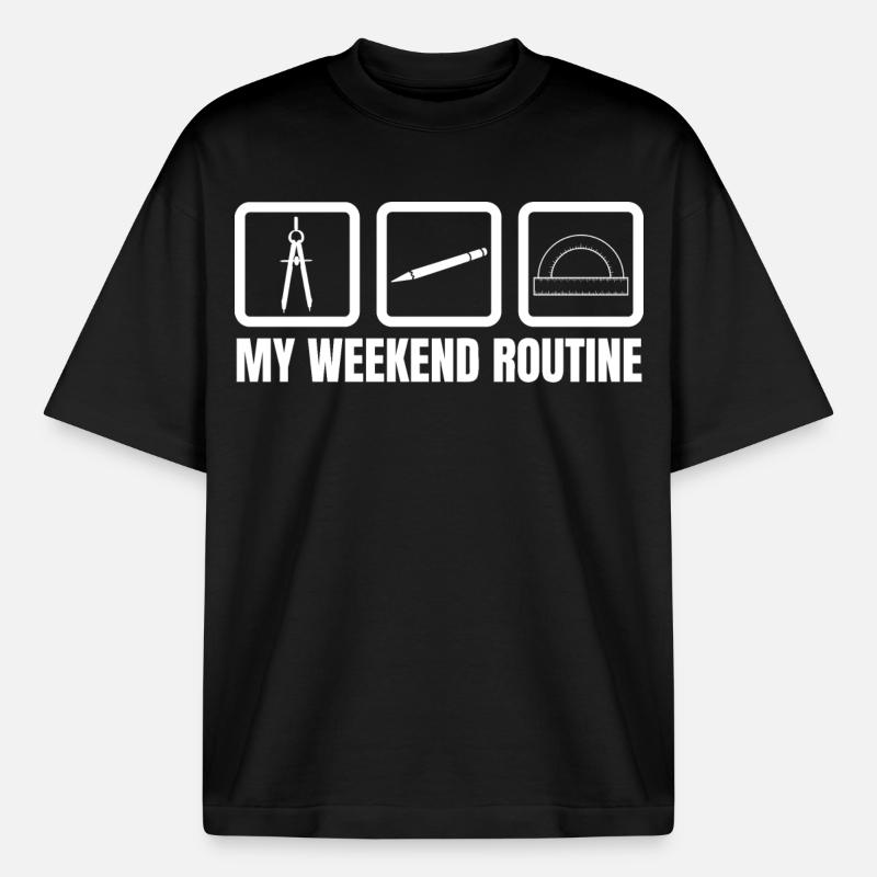 Architect Weekend Routine - Heavyweight Boxy Unisex T-Shirt by Stanley/Stella - black