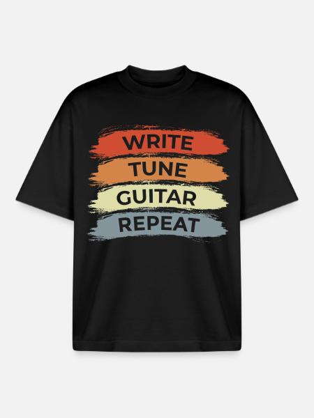 Motivational Guitarist Saying - Boxy Heavyweight Unisex Organic T-Shirt by Stanley/Stella - black
