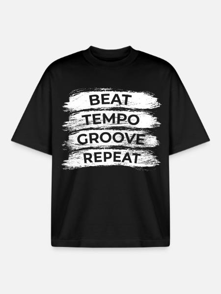 Drums Motivation - Boxy Heavyweight Unisex Organic T-Shirt by Stanley/Stella - black